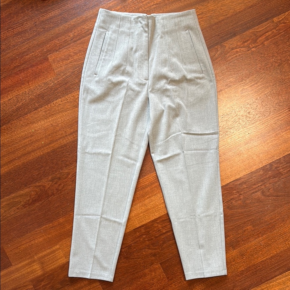 Zara Gray High-Waisted Trousers